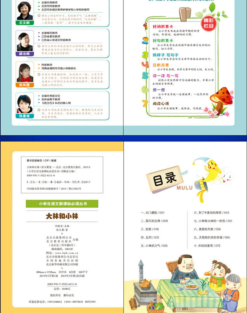 正版包邮 大林和小林 张天翼著 彩图注音版 班主任推荐小学生课外阅读必读丛书 小书虫阅读系列 北京教育出版社