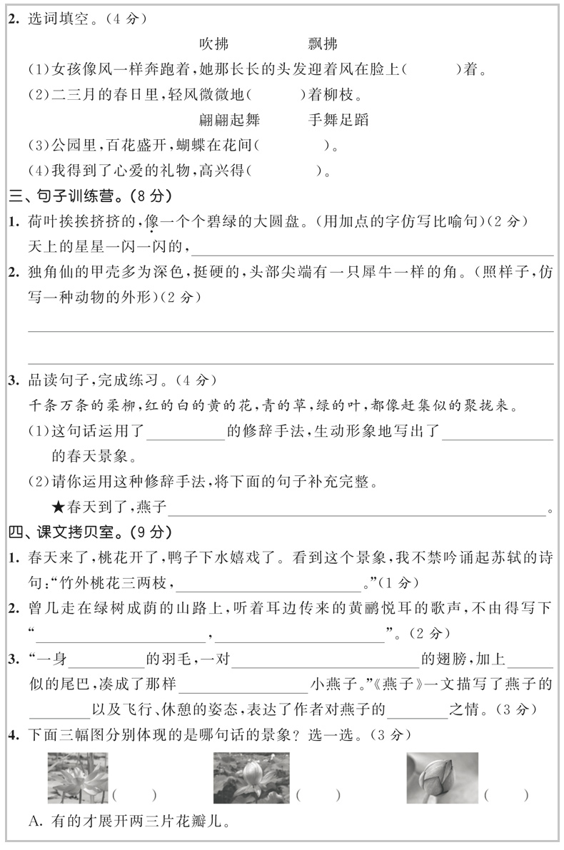 2020春新版53天天练三年级下册版语文数学人教版RJ小学教材同步正版五三天天练语数3年级同步训练习册教辅资料书5+3试卷测试卷