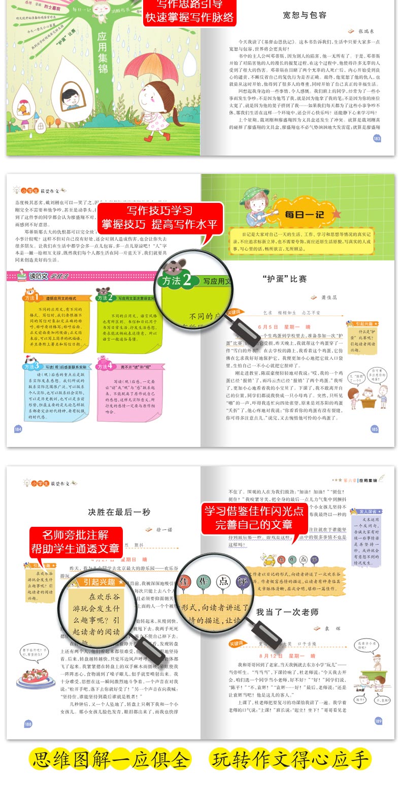 思维导图作文全套四册小学满分作文分类作文优秀作文获奖作文正版三四五六年级作文辅导书提升写作能力教材同步作文写作阅读书