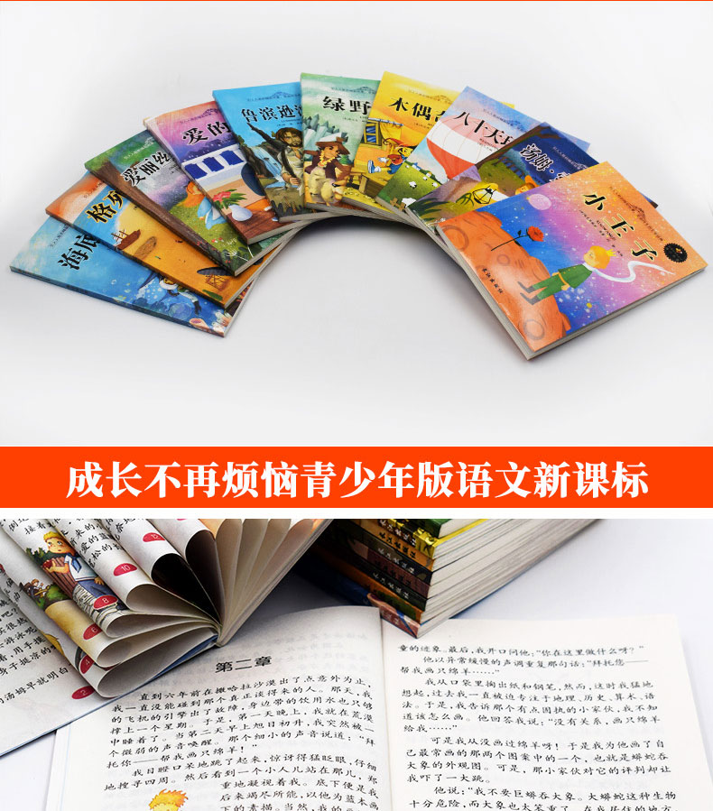名著10册 正版爱的教育海底两万里爱丽丝梦游仙境小学生课外阅读书籍全套一二年级儿童文学 故事书三四6-10-12周岁读物