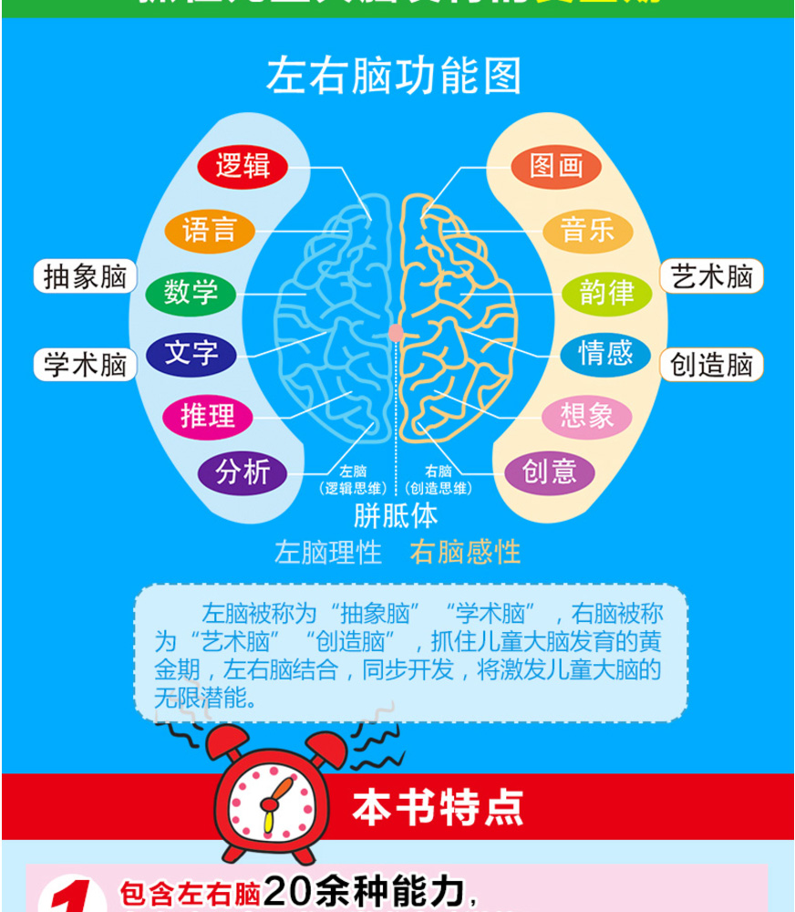 儿童黄金期左右脑大开发45岁儿童全脑智力开发关键题逻辑思维训练益智