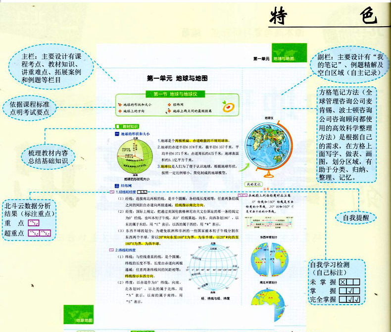 2019北斗高中地理高效笔记北斗地图册高一高二高三适用高中地理知识大全高考地理总复习资料书工具书教辅导书方格笔记漫画图解专业