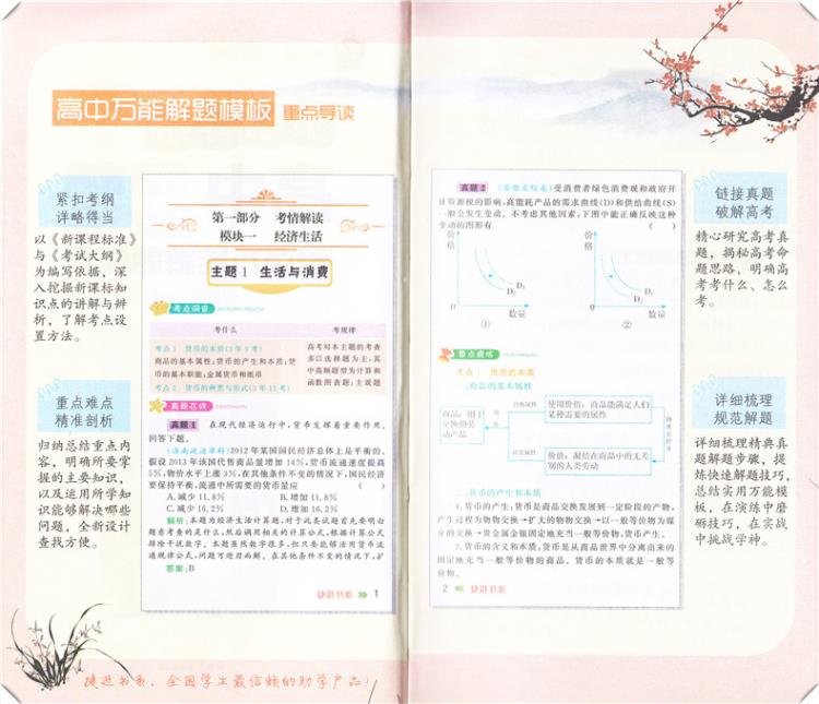 高分手册系列 高中思想政治考点万能解题模板学神高中政治实用教辅书 高一高二高三教材解析口袋书高考考前必备图书