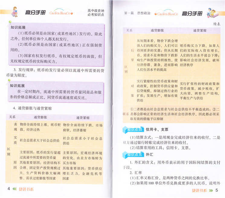  学神高分手册高中政史地必考知识点政治地理历史思想品德高一高二高三高中通用高考复习资料辅导书便携版口袋书高中巧学