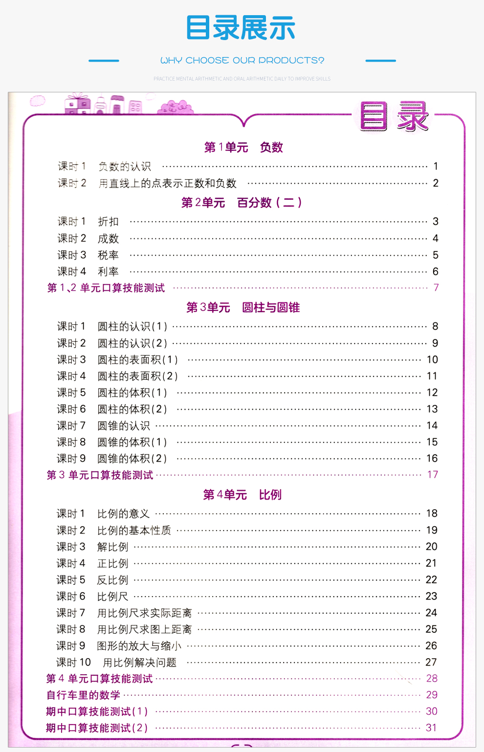 2020春 口算题卡+应用题卡一日一练六6年级下册人教版RJ版 小学数学同步训练星级口算大通关心算速算天天练应用题黄冈强化训练