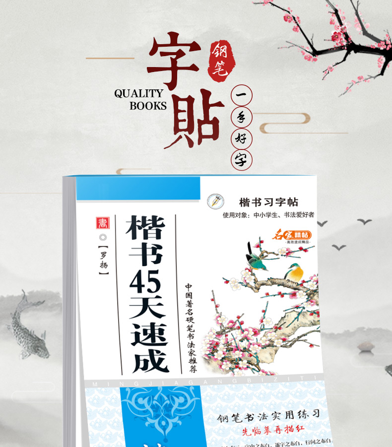 楷书练字帖常用楷书45天速成 正版包邮 楷书临摹钢笔硬笔书法书写练习中小学生初学者练字贴单册