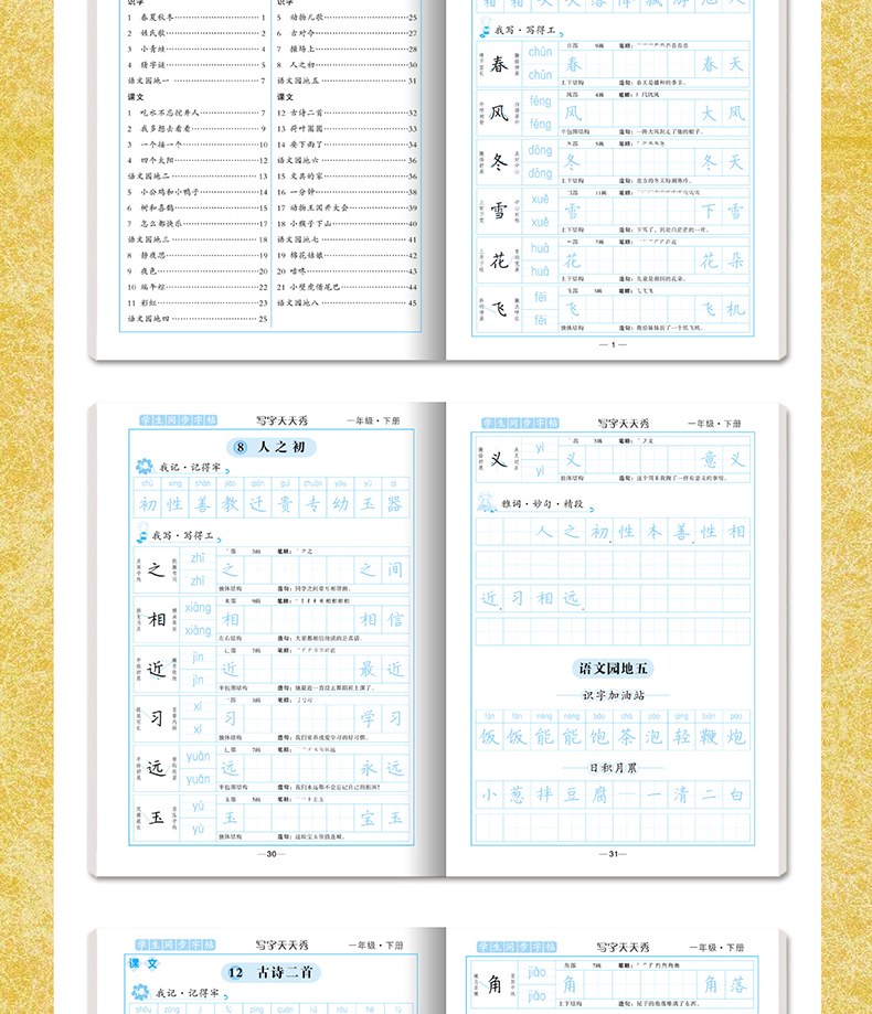 写字天天秀一年级下册正版小学生写字课课练一课一练同步训练临摹字帖中国著名硬笔书法家张秀同步字帖53天天练人教版版书法练习本