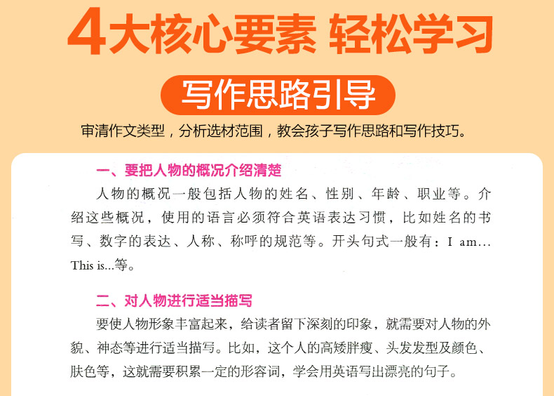 【全两册】小学生英语作文入门篇+示范篇 小学英语作文示范大全写作入门书籍英语分类作文小学生英语课外辅导书作文大全起步与提高