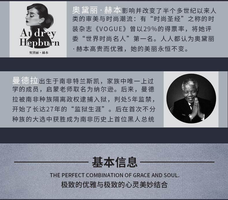 奥黛丽赫本传女性气质魅力修养书籍社科读物名人传记影视娱乐明星/曼德拉传世界名人传记文学书系励志书籍