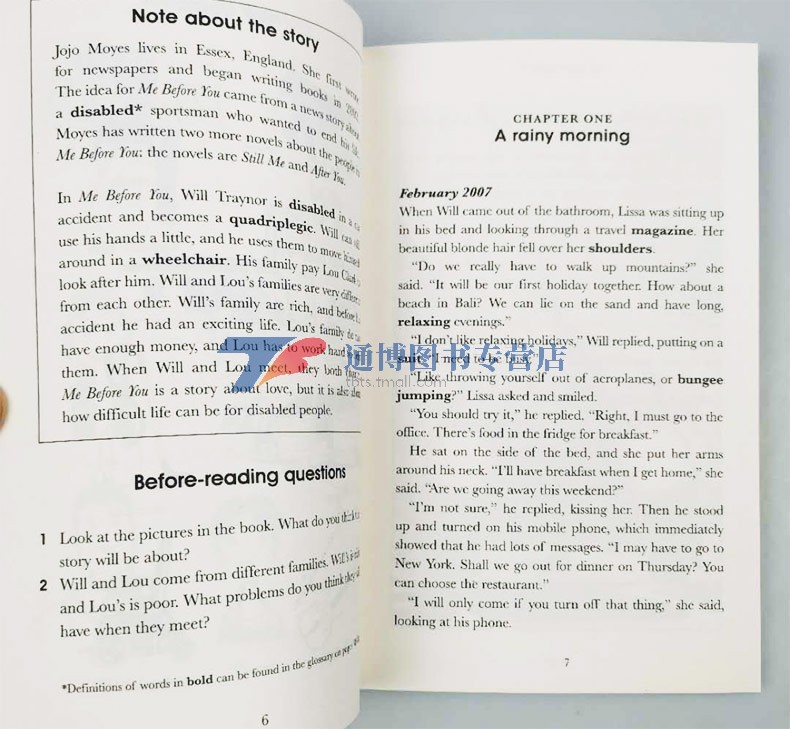 企鹅兰登YA小说分级读物8册Penguin Reader Level 4-5-6-7 遇见你之前  英文原版 傲慢与偏见 英文版青少年文学 英语分级阅读书籍