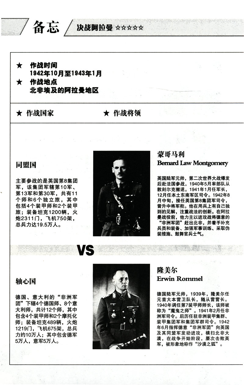 决战阿拉曼 再现二战时期书籍隆美尔指挥的战役战时文件全过程书籍