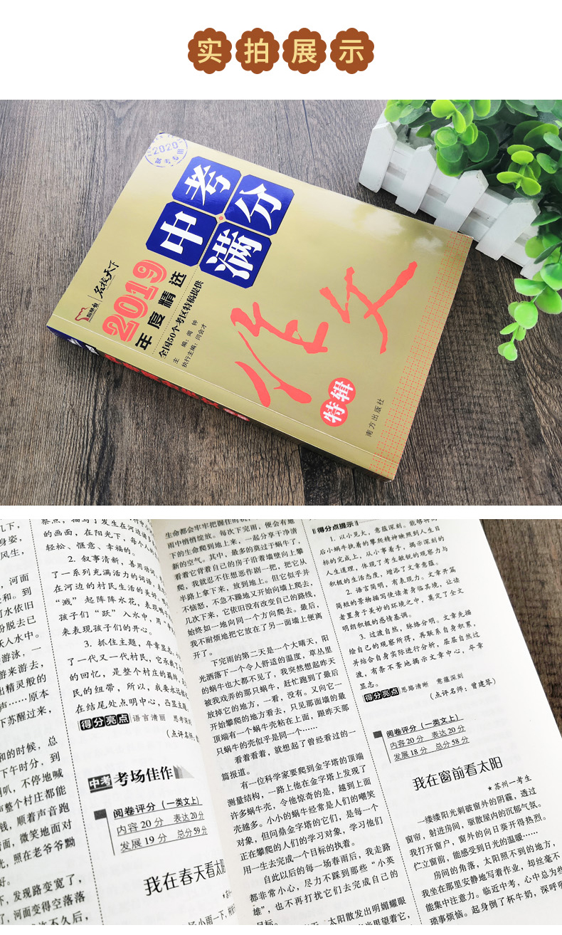 2020新版 智慧熊名校天下2019全国中考满分作文特辑 初一二三作文大全初中学生分类记叙议论文作文