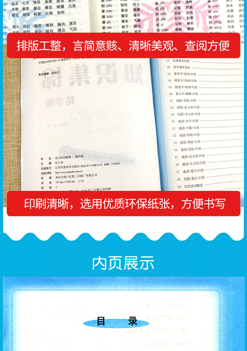 2019新版小学语文知识集锦 精华版 通用版 知识大全 1-6年级小升初全国通用人教版 江苏凤凰美术