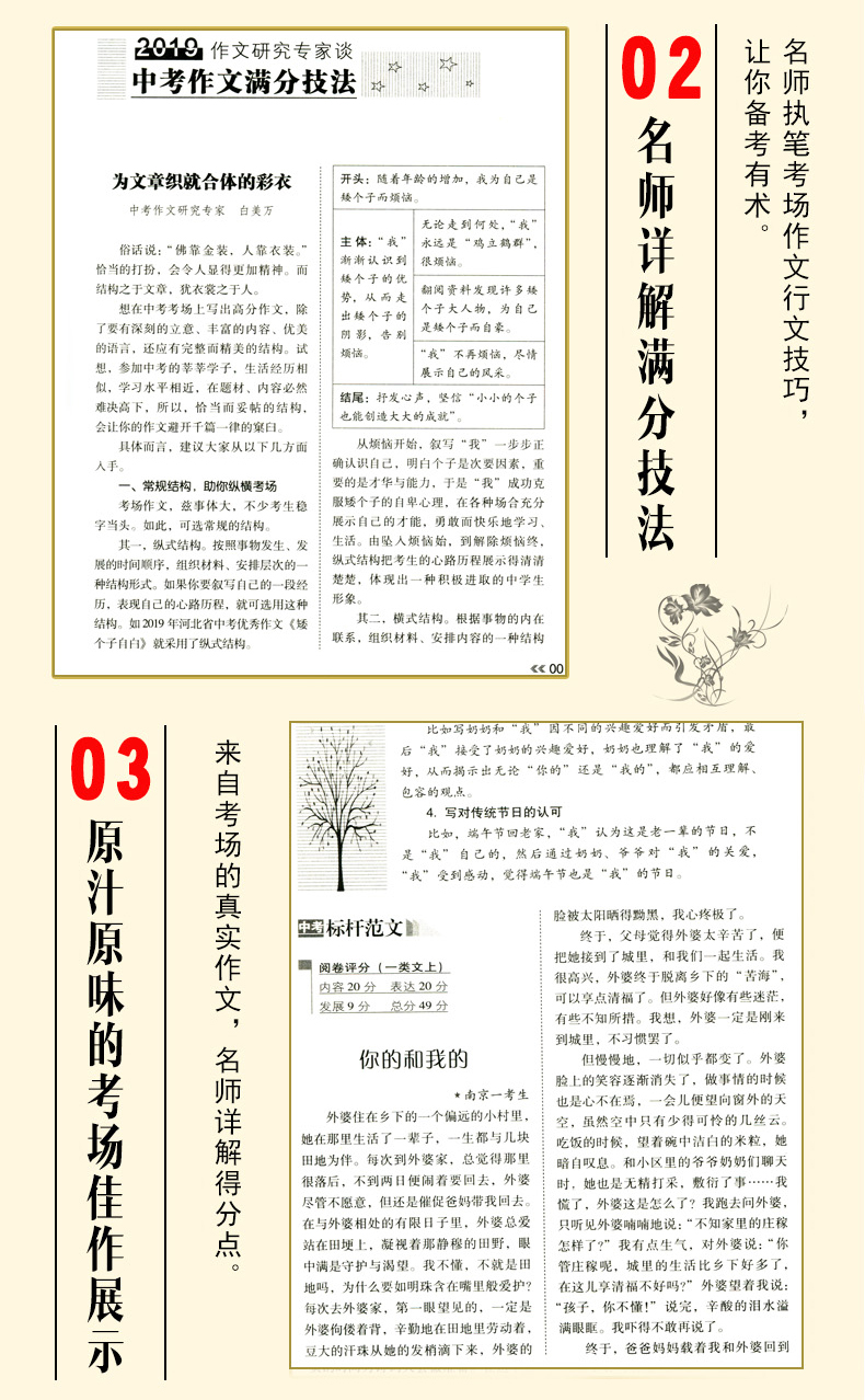 2020新版 智慧熊名校天下2019全国中考满分作文特辑 初一二三作文大全初中学生分类记叙议论文作文