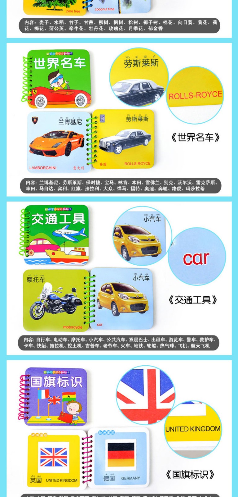 幼儿撕不烂启蒙早教书翻翻书两岁儿童绘本婴儿宝宝书籍 0-1-2-3岁看图识物动物认知卡片认字识字拼音