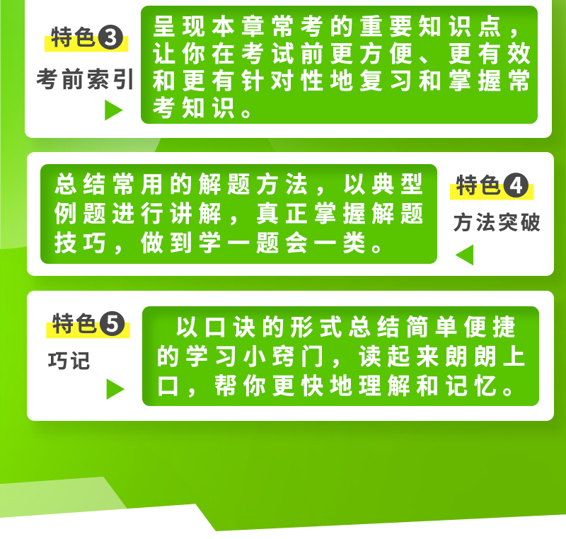 2021绿卡图书PASS图解速记初中数学第8次修订全彩版含2020新中考真题初一初二初三/七中考