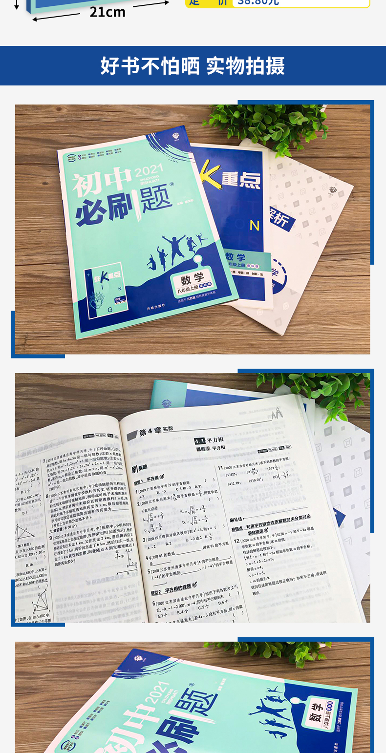 2021江苏版 初中必刷题数学 八年级上册江苏专用苏教版课标版初二上学期真题模拟题训练数学基础