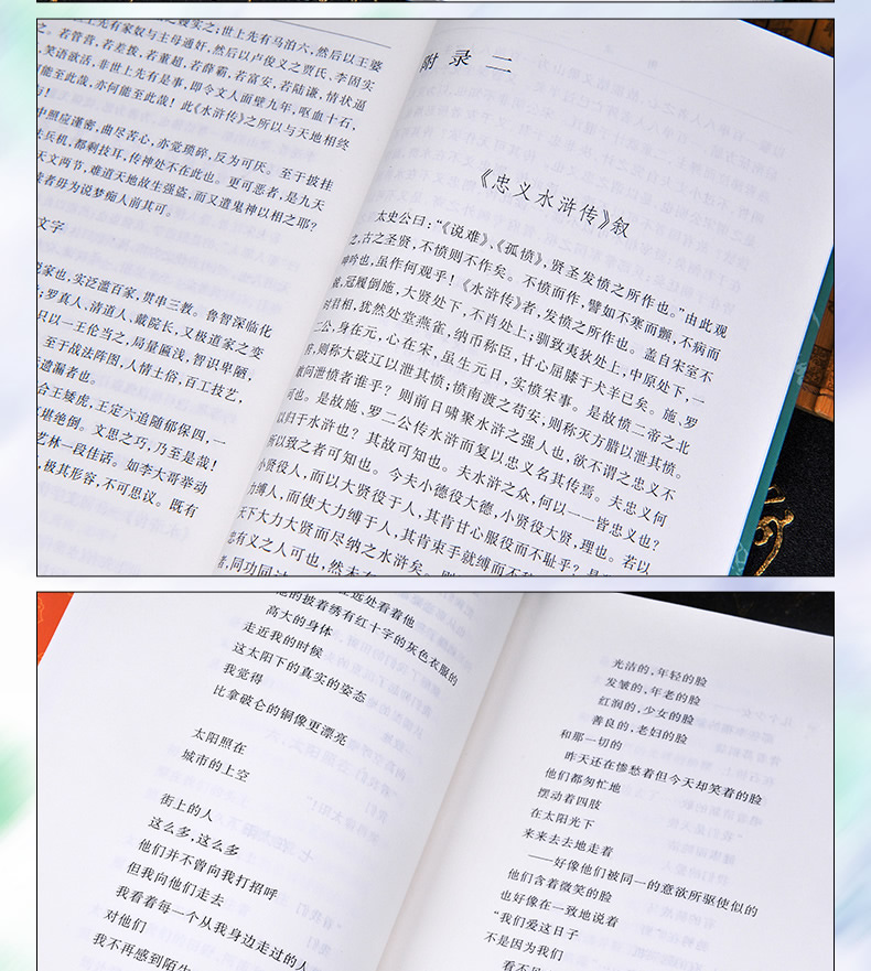 送考题册【九年级上】完整版 水浒传 和 艾青诗选 全2册 人民文学出版社原著