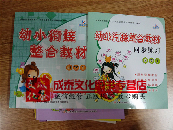 幼小衔接整合教材与配套练习册 数学1拼音1识字1加配套练习全6本学前班教材 幼小衔接