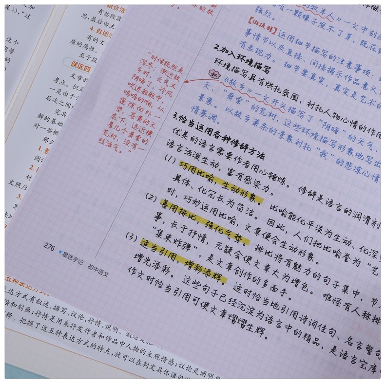 2020新版 星选手记初中语文 初一二三知识大全清单初中七八九年级中考总复习资料图解速记基础知识手册 初中语文总复习 星选手记