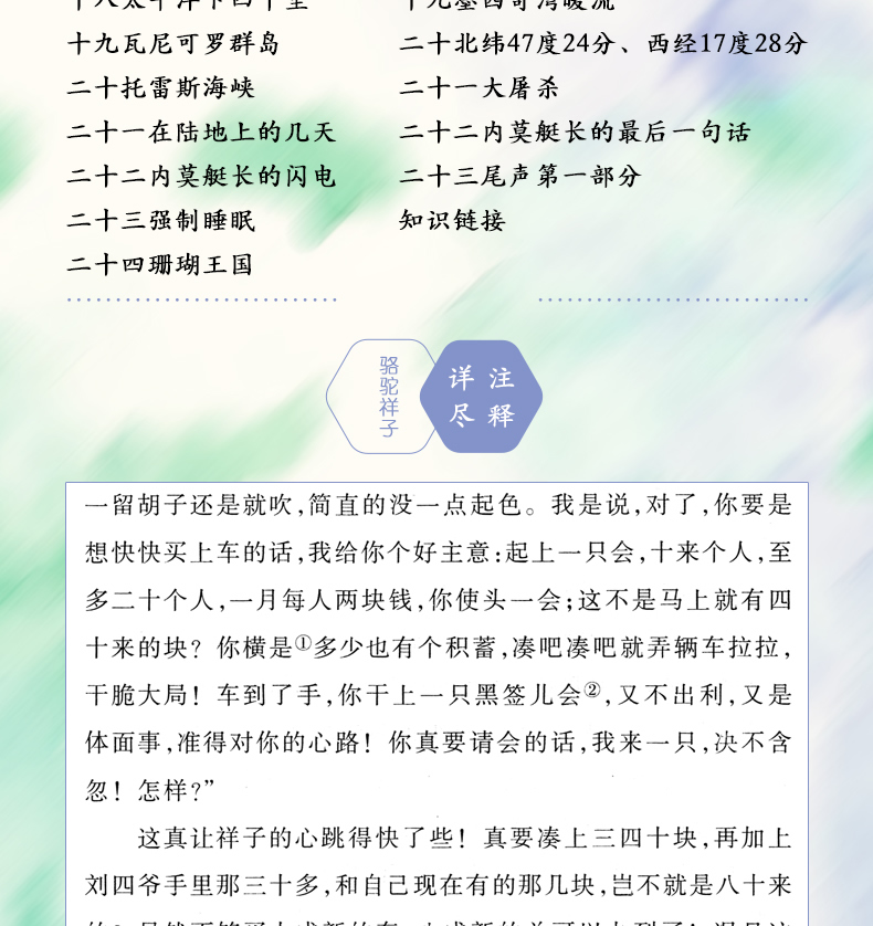 包邮赠考点】骆驼祥子 海底两万里 人民文学出版社 语文共2册