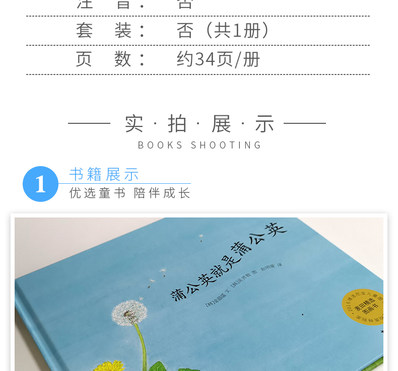 麦田精选图画书：蒲公英就是蒲公英 儿童绘本故事书