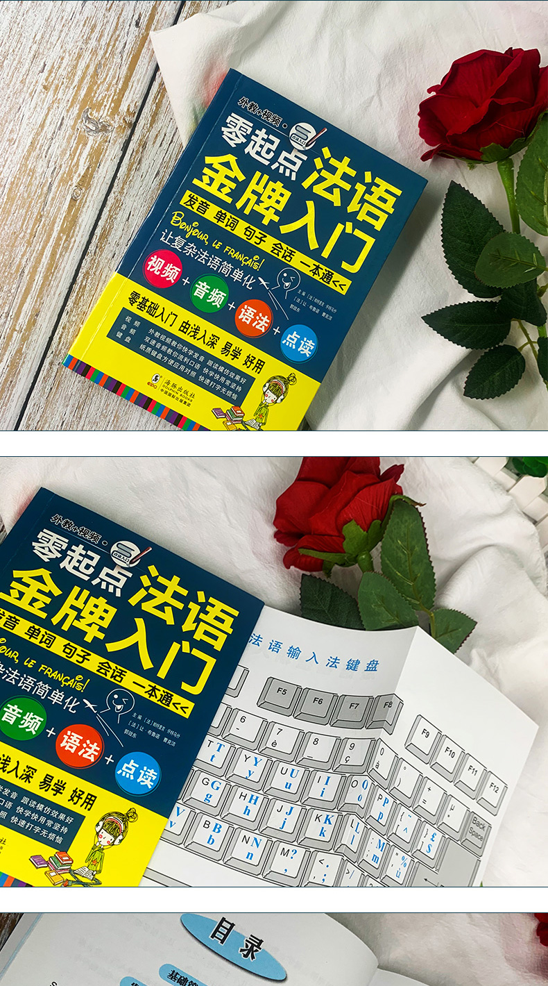 【全3册 同步音频】法语入门 自学 零基础 法语语法点点通800题 法语单词分类速记  法语书籍 入门自学 法语自学入门教材 零基础
