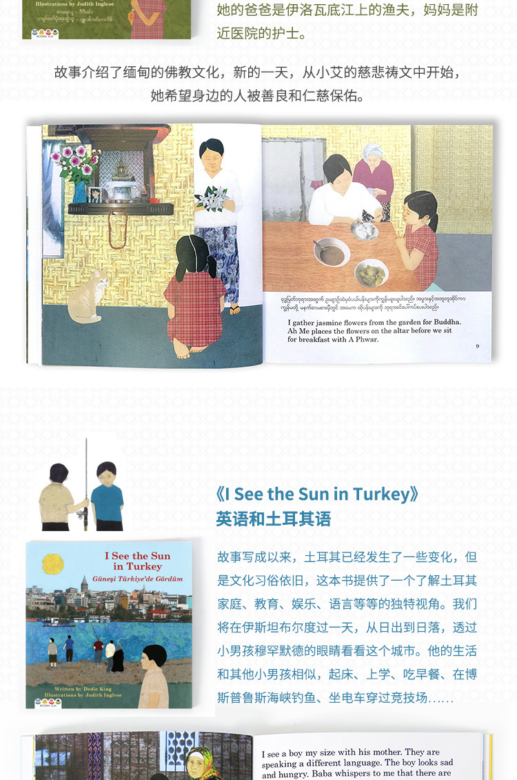 原版进口|英文原版绘本 I See the Sun阳光灿烂的一天 套装8册 4-8岁 在书中环游世界 支持鹿公子点读笔点读 盖世童书