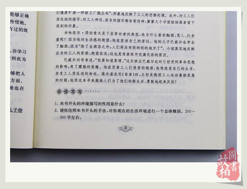 母亲 大悦读 语文新课标丛书 名师精解鉴赏 学生课外书 正版包邮