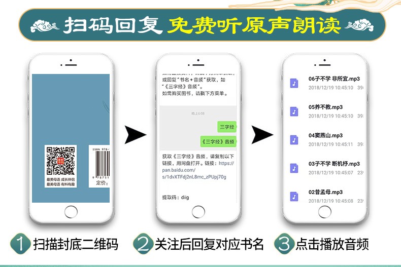 有声版国学经典全套4册 完整版 国学经典三字经+百家姓+千字文+弟子规老师推荐老师推荐儿童书籍读物 全套4本 画说国学