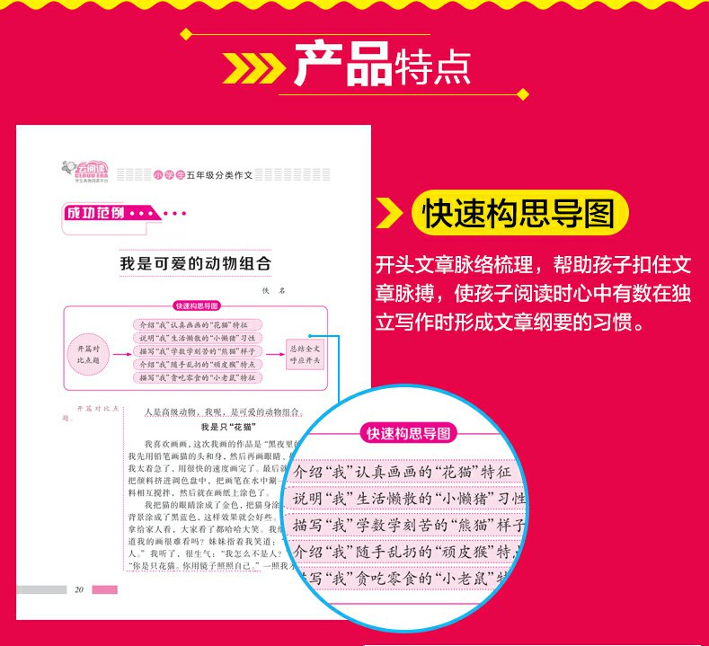五年级分类黄冈作文高分导航小学生班主任大全学习读物课外必读书籍语文同步阅读教辅导素材9-12岁满
