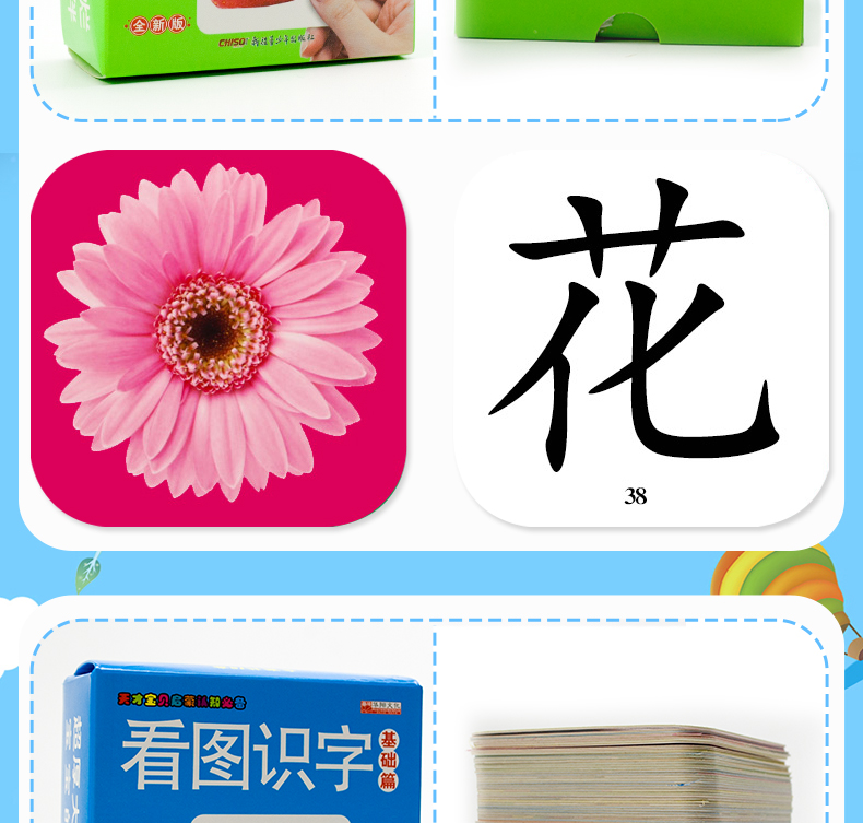 幼儿识字卡片3-6岁启蒙早教学龄前儿童用 看图识字卡 婴儿宝宝认字动物撕不烂认知大卡片幼儿园小中大班