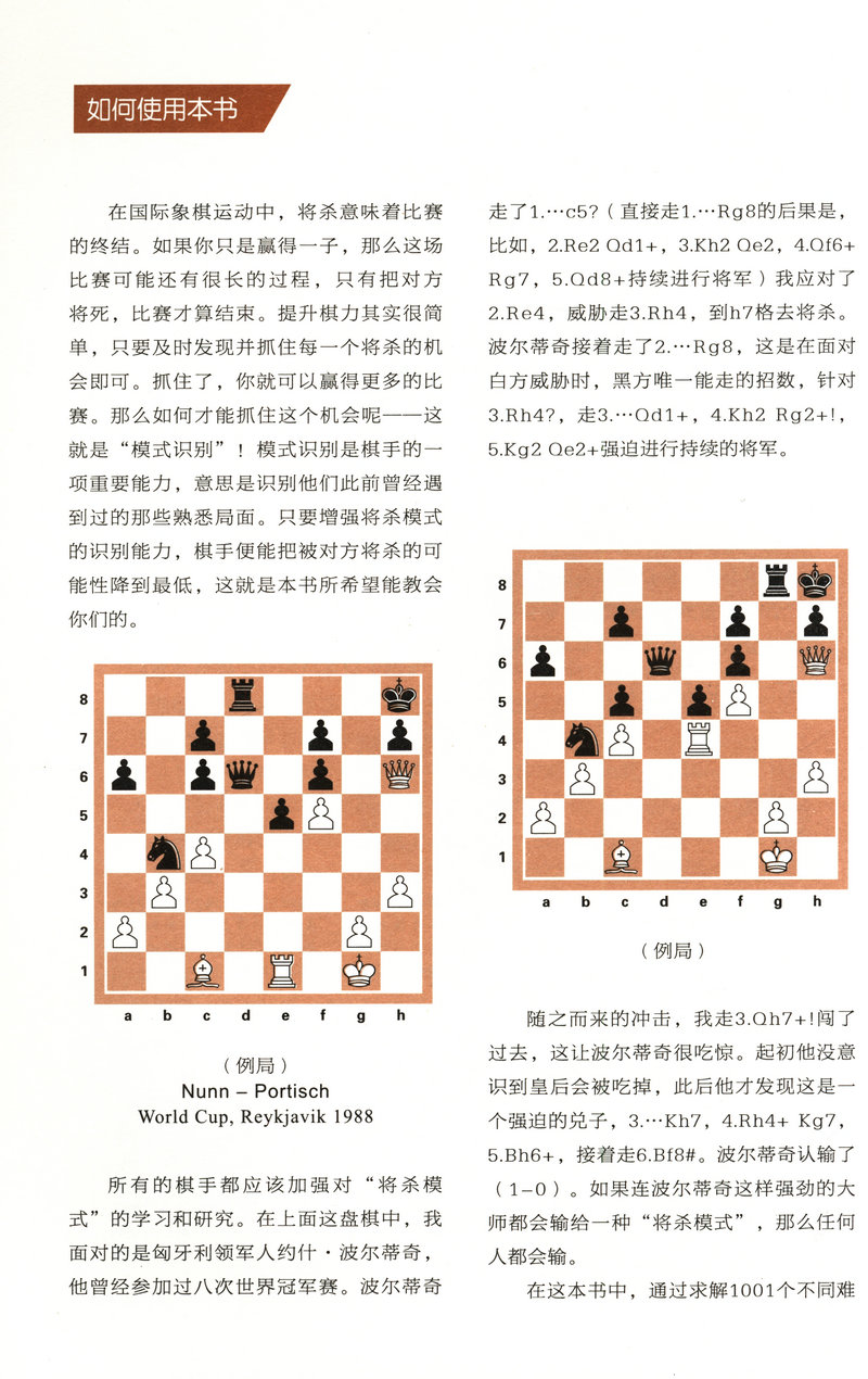 国际象棋书大师三人行少儿初级篇上下册1001个象棋对局的绝妙将杀儿童