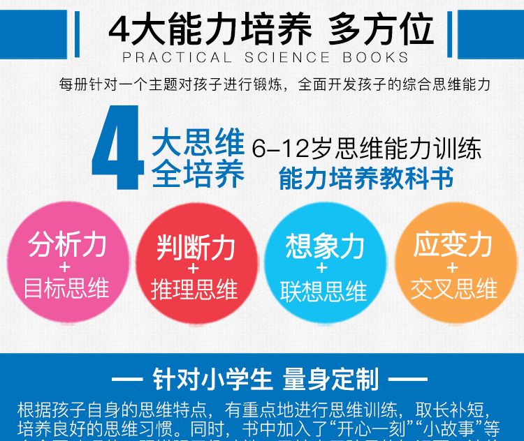 潜能激发小学生思维能力训练全套4册 少儿玩转思维游戏锻炼逻辑力专注力训练图书 开发左右脑全脑思维游戏