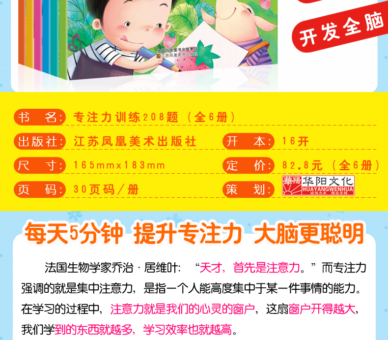 幼儿专注力训练208题全6册 寻找隐藏的图画捉迷藏找不同迷宫大冒险逻辑思维训练儿童游戏书幼儿书籍3-