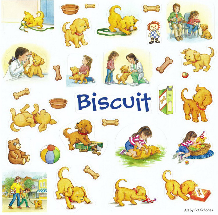 英文原版绘本 Biscuit Take-Along 6 Book Box Set 小饼干狗6册故事图画书礼盒装 含贴纸与配对游戏