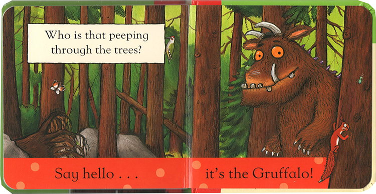 英文原版 Hello Gruffalo 4册礼品手提袋纸板书 咕噜牛作者 Julia Donaldson 睡前纸板书4册 幼儿启蒙认知  Axel Scheffle