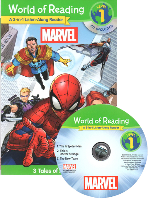 英文原版 漫威复仇者联盟分级读物  附CD 3个故事合辑 World of Reading Marvel L1 蜘蛛侠钢铁侠 电影绘本图画故事书