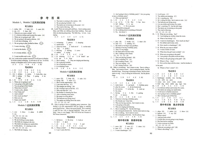 期末冲刺100分六年级下册英语试卷子外研版 2020春新版 小学6六年级下册英语同步试卷 同步练习单元期中期末复习模拟测试卷子