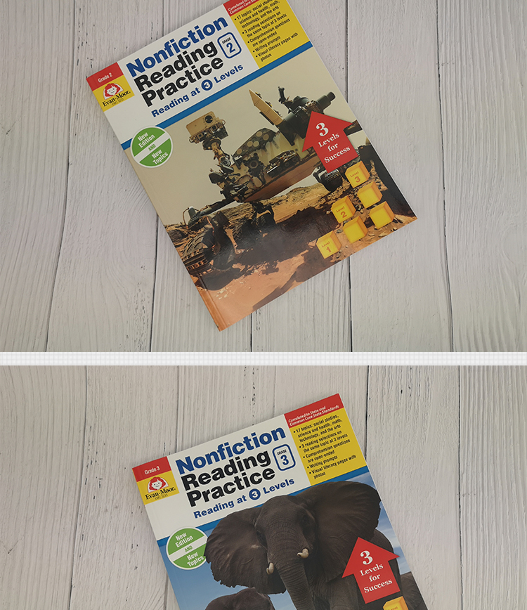 小学低年级 Nonfiction Reading Practice Grade 1-2-3年级 非虚构故事阅读强化 3册 美国加州教材阅读与实践 Evan Moor