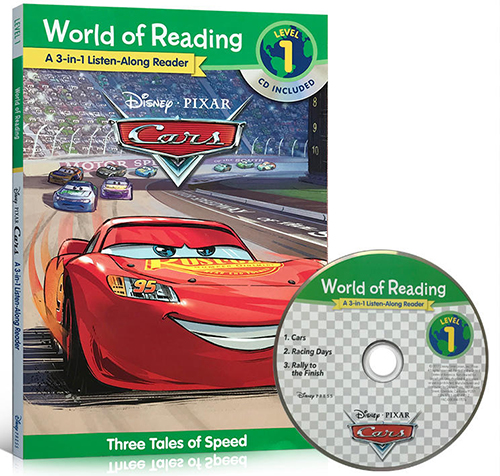 英文原版绘本 World of Reading 3-in-1 汽车总动员 3合1附CD Cars/Racing Days/Rally to the Finish