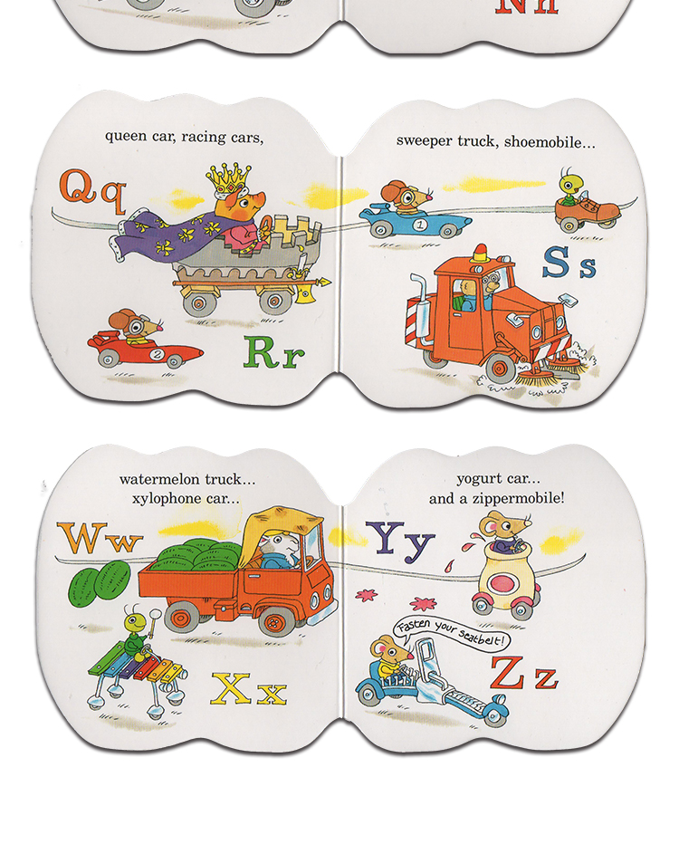 英文原版Richard Scarry Cars and Trucks from A to Z 纸板书 小卡车字母纸板书 斯凯瑞 儿童入门英文版 儿童绘本 图画故事书