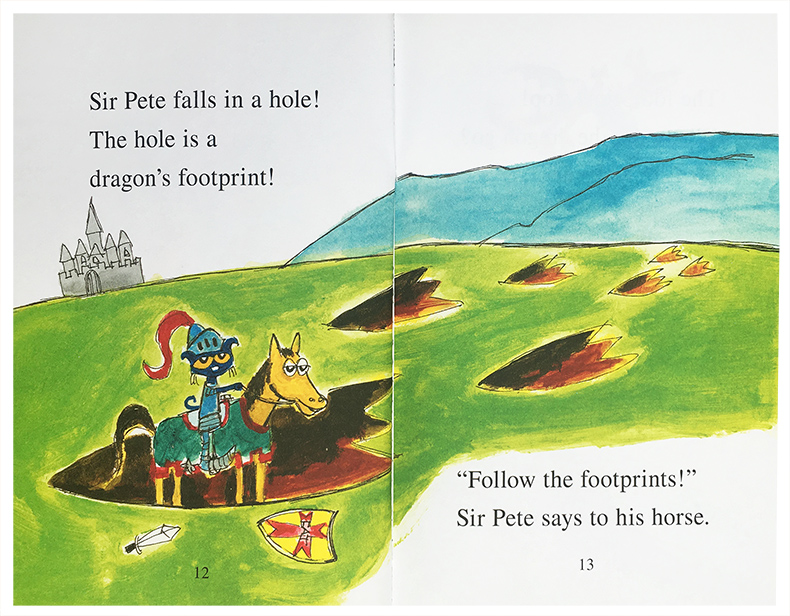英文原版 I can read 1 Pete the Cat Sir Pete the Brave皮特猫分级读物