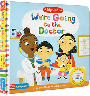 Big Steps系列 We’re Going to the Doctor 英文原版 纸板翻翻操作书 大步向前走 看医生 幼儿情绪情商培养