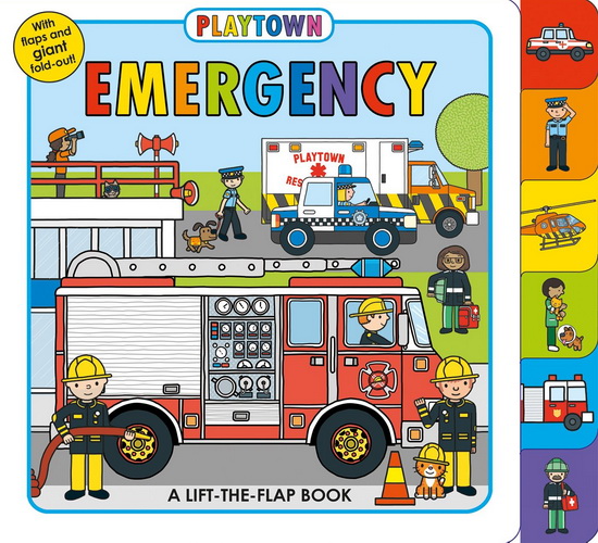 Playtown玩玩镇系列 Farm/Airport/Construction/Playtown Emergency 4册合售 边玩边学 幼儿启蒙绘本童书 纸板翻翻书 交通工具