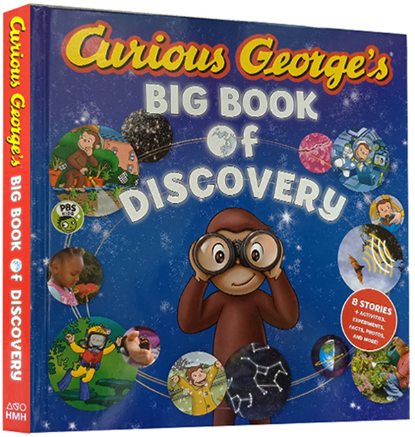 英文原版 Curious George’s Big Book of Discovery 好奇猴乔治 精装绘本 8个故事合辑 百科知识 儿童图画故事书