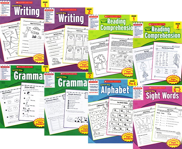 低年级学乐成功系列 Scholastic Success 学前 一年级 二年级 8册Grammar Writing Reading Sight Words写作阅读理解常见字 练习册