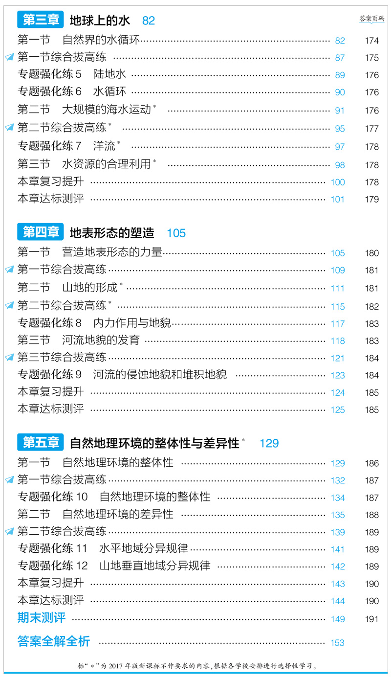 正版现货 2021版五年高考三年模拟地理必修1人教版RJ 5年高考3年模拟高中高一上册地理同步练习高一资料必修一地理曲一线53