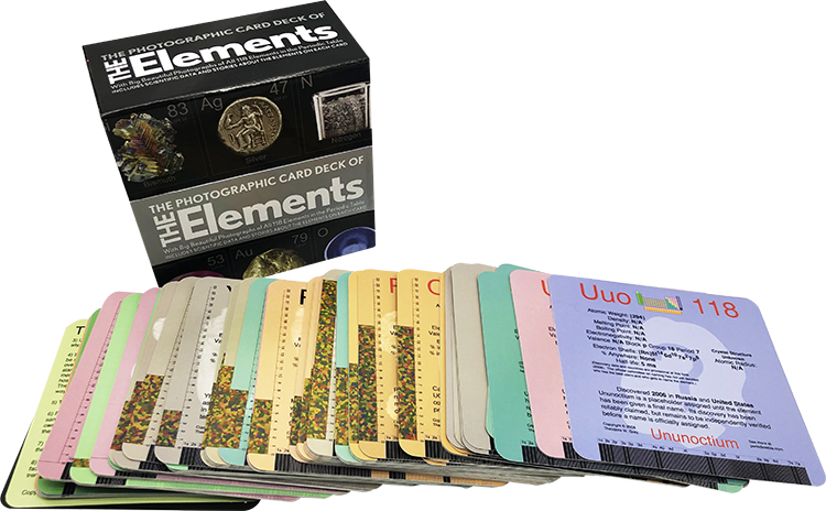 英文原版 The Photographic Card Deck Of The Elements 礼盒装 126张闪卡卡片 118个化学元素学习 元素周期表 Theodore Gray
