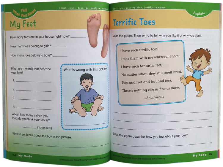 二年级  批判性思维 英文原版 Skill Sharpeners Critical Thinking Grade 2 美国加州教材 小学生英语课外家庭练习册 Evan Moor